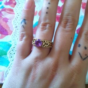 Amethyst and Gold Celtic Knot Ring